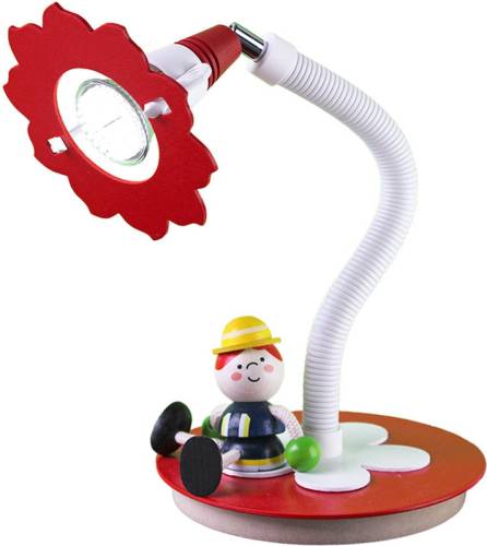 Elobra LED tafellamp Brandweerman Fred, rood-wit