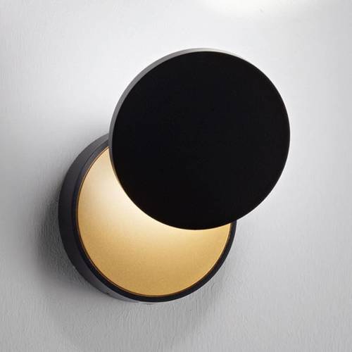 Fabas Luce LED wandlamp Ara met leesspot, zwart-goud
