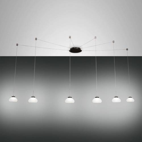 Fabas Luce Hanglamp Arabella decentraal 6-lamps, wit