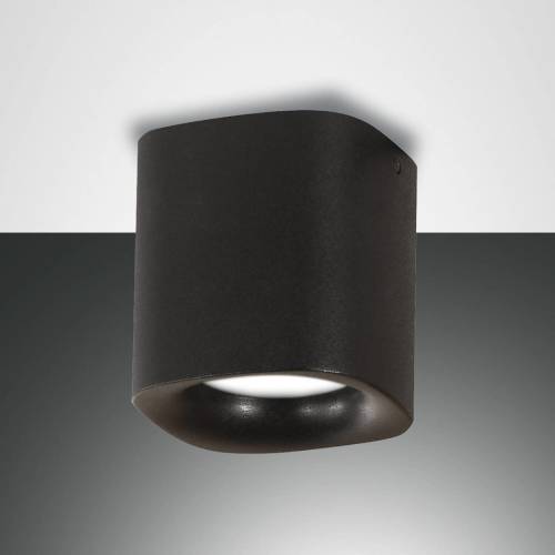 Fabas Luce Plafondlamp Smooth, 1-lamp, zwart, IP44