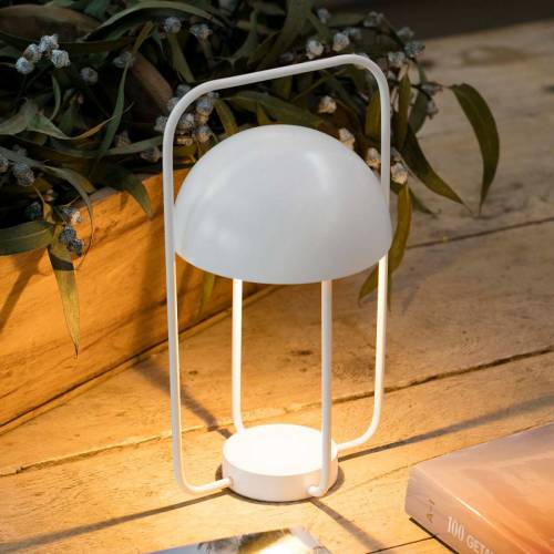 FARO BARCELONA Tafellamp Jellyfish, draagbaar, met accu, wit