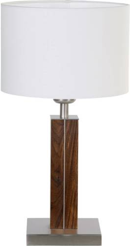 HerzBlut Dana tafellamp met houten voet noten