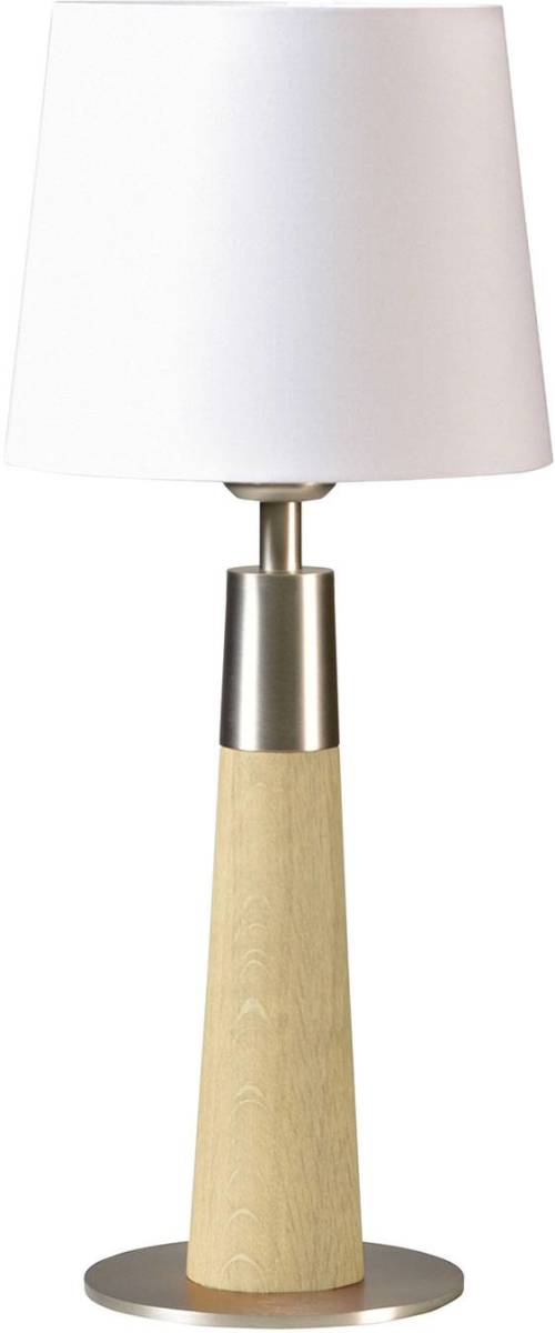 HerzBlut Conico tafellamp wit, eiken natuur, 44cm