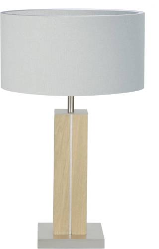 HerzBlut Dana tafellamp, eiken natuur, wit, 56cm