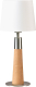 HerzBlut Conico tafellamp wit, eiken geolied, 44cm