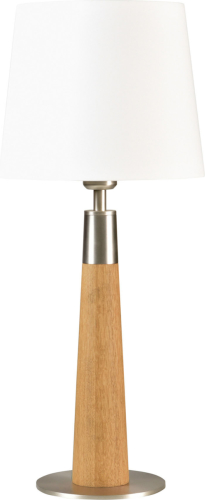 HerzBlut Conico tafellamp wit, eiken geolied, 58cm