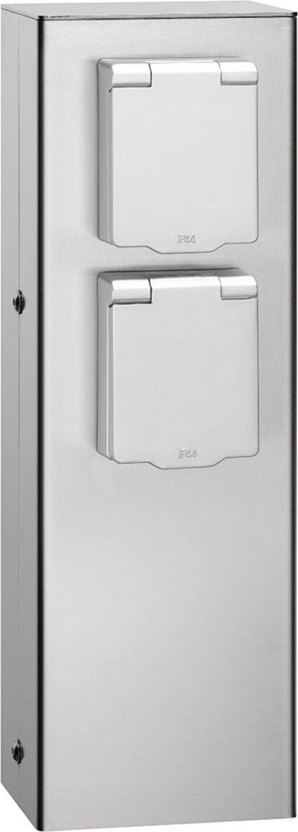 LCD Roestvrij stalen contactdooszuil 019 2-voudig RVS