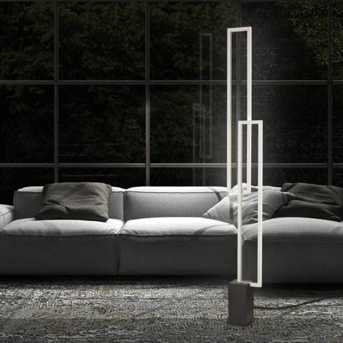 Mantra LED vloerlamp Mural in wit, hoekig, dimbaar