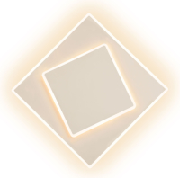 Mantra LED wandlamp Dakla, wit, 18x18 cm