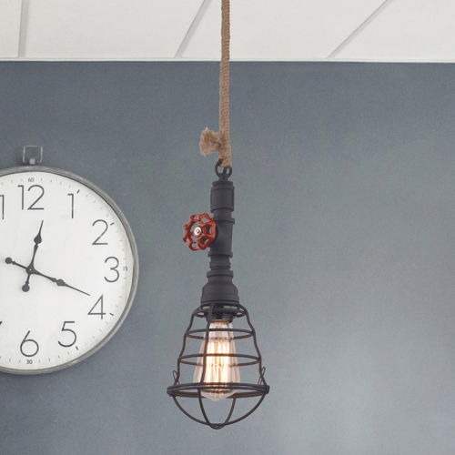 Naeve Leuchten Hanglamp in industrieel ontwerp, zwart