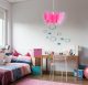 Naeve Leuchten Hanglamp Kizi in pink met vlinders