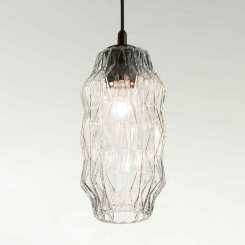 Selene Hanglamp origami van glas, transparant