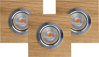 EULUNA LED plafond inbouwlamp Vitar eiken geolied 3/set