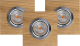 EULUNA LED plafond inbouwlamp Vitar eiken geolied 3/set
