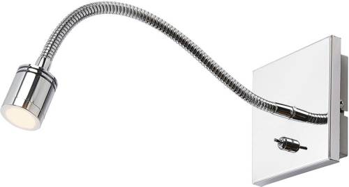 Lindby Verchroomde wandleeslamp Berfin, LED