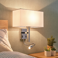 Lucande Wandlamp Pelto met leesarm en twee schakelaars
