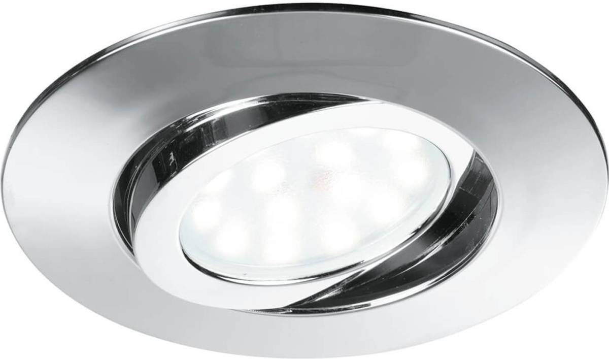 ECO-Light LED inbouwspot Zenit met IP44, chroom
