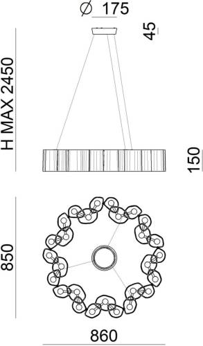 STILNOVO LED hanglamp Honey, dimbaar, rond, 86 cm