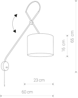 EULUNA Wandlamp Viper met flexibele frame, zwart