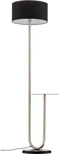 EULUNA Vloerlamp Pongo met stoffen kap en legbord
