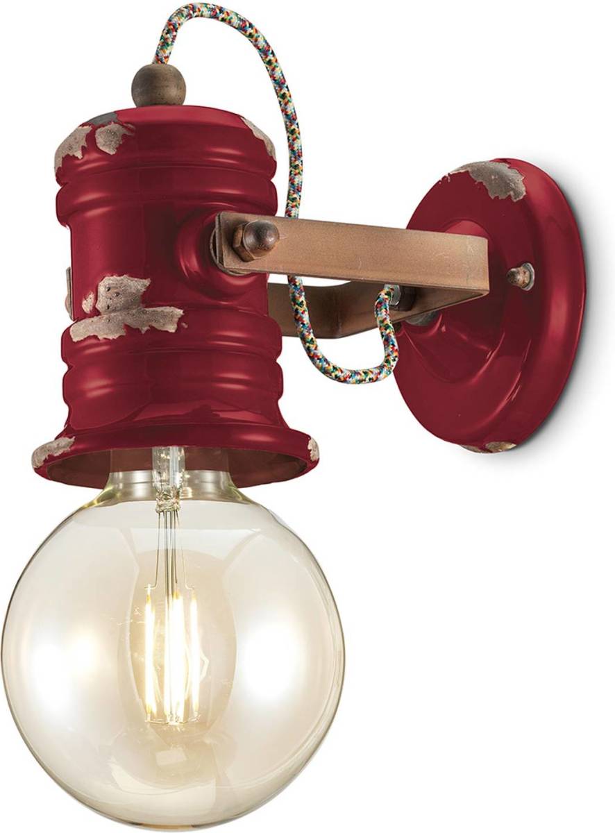 Ferro Luce Wandlamp C1843 in vintage design wijnrood