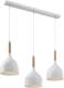 EULUNA Hanglamp Noak 3-lamps lineair wit/hout natuur