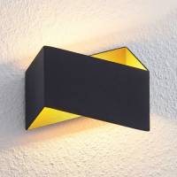 Arcchio Assona LED wandlamp, zwart-goud
