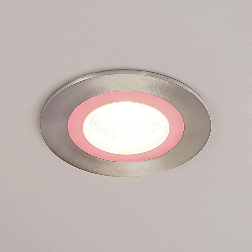 Lindby Noor LED inbouwspot RGBW, nikkel