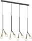 Lucande Carlea hanglamp, 8-lamps, zwart messing