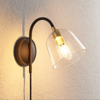 Lucande Anjita wandlamp, glazen kap