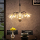 Lucande Anjita hanglamp, glazen kappen, 5-lamps