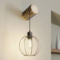 EULUNA Wandlamp Karou, bruin gebeitst