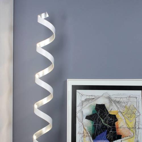 ECO-Light LED vloerlamp Helix, hoogte 152 cm, wit-zilver