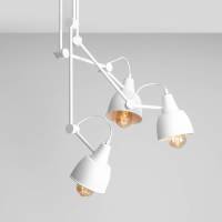 EULUNA Plafondlamp 814, verstelbaar, 3-lamps, wit