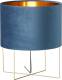 Fischer & Honsel Tafellamp Aura, fluwelen kap, hoogte 43 cm, blauw