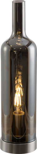 Nino Leuchten Glazen tafellamp Bottle, rookgrijs