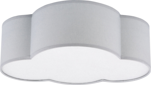 EULUNA Plafondlamp Cloud van textiel, lengte 41 cm, grijs