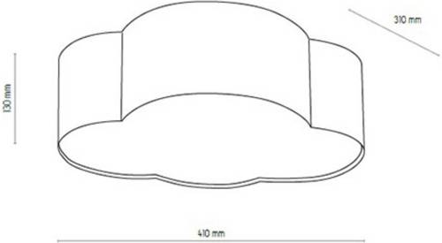 EULUNA Plafondlamp Cloud van textiel, lengte 41 cm, grijs