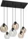 EULUNA Hanglamp Cubus, 6-lamps, helder/honig/bruin