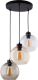 EULUNA Hanglamp Cubus, 3-lamps, helder/honig/bruin