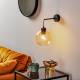 EULUNA Wandlamp Cubus van glas, zwart/barnsteen