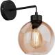 EULUNA Wandlamp Cubus van glas, zwart/barnsteen