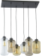 EULUNA Hanglamp Marco Brown, 6-lamps, helder/bruin