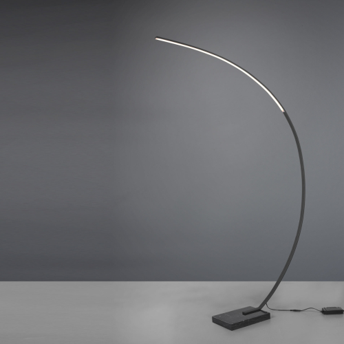 Trio Lighting LED boog-vloerlamp Bangkok, mat zwart