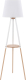 EULUNA Vloerlamp Vaio driebeen-houten frame, witte kap