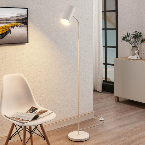 Lindby Vloerlamp Karoli met flexibele arm in wit