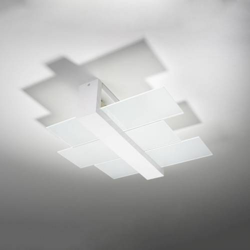EULUNA Plafondlamp Shifted 2, glas, wit