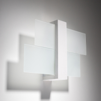 EULUNA Wandlamp Shifted 1, glas, wit