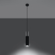 EULUNA Hanglamp Tube, beton, zwart, 1-lamp