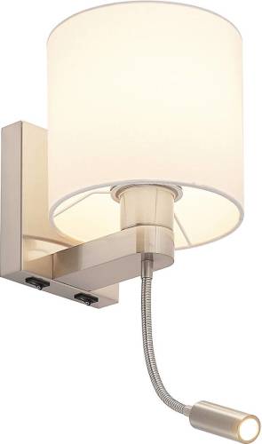 Lucande wandlamp Brinja met LED-flexibele arm wit